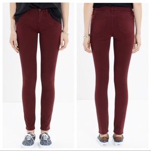 Madewell Women's Skinny Jeans in Burgundy